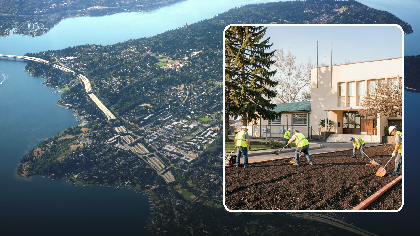 Municipal Bark Installation in Mercer Island, King County, WA - We supply and install fresh bark across public beds, medians, and park landscapes to suppress weeds and refresh appearance for...