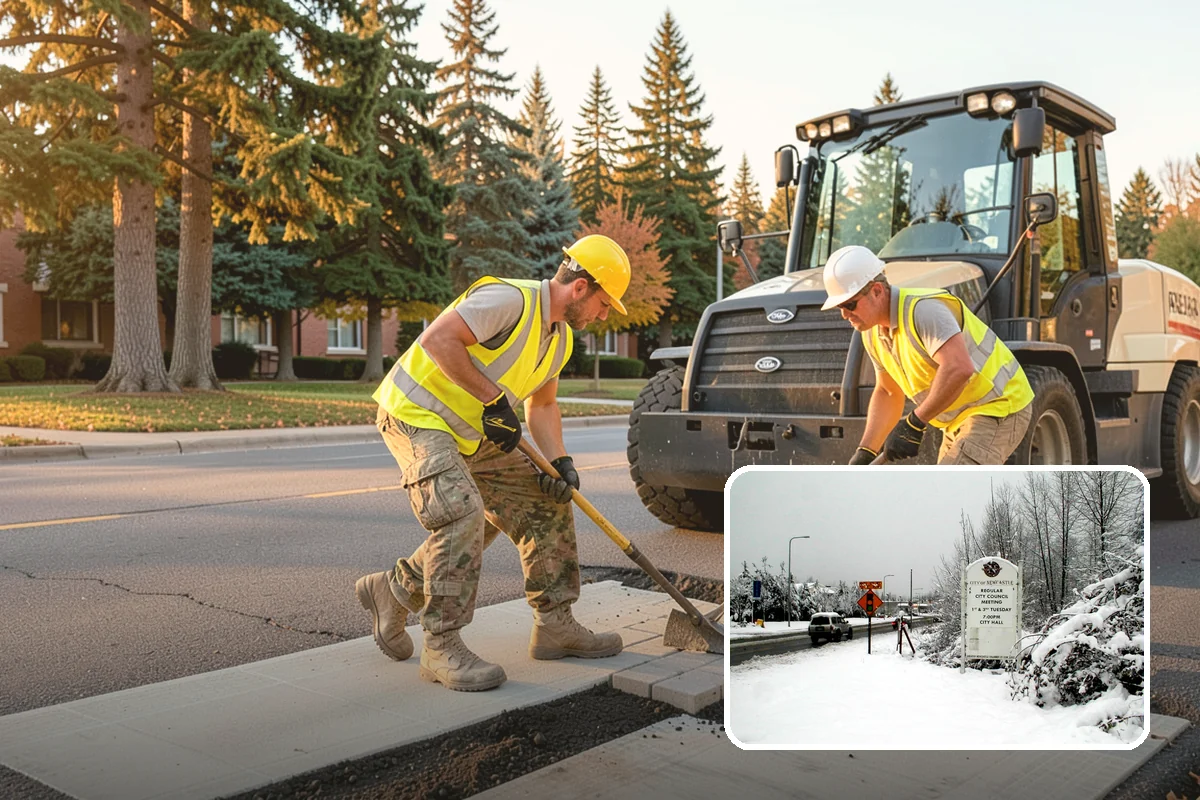 Municipal Bark Installation in Newcastle, King County, WA - Uniform bark depth improves the appearance of public landscapes