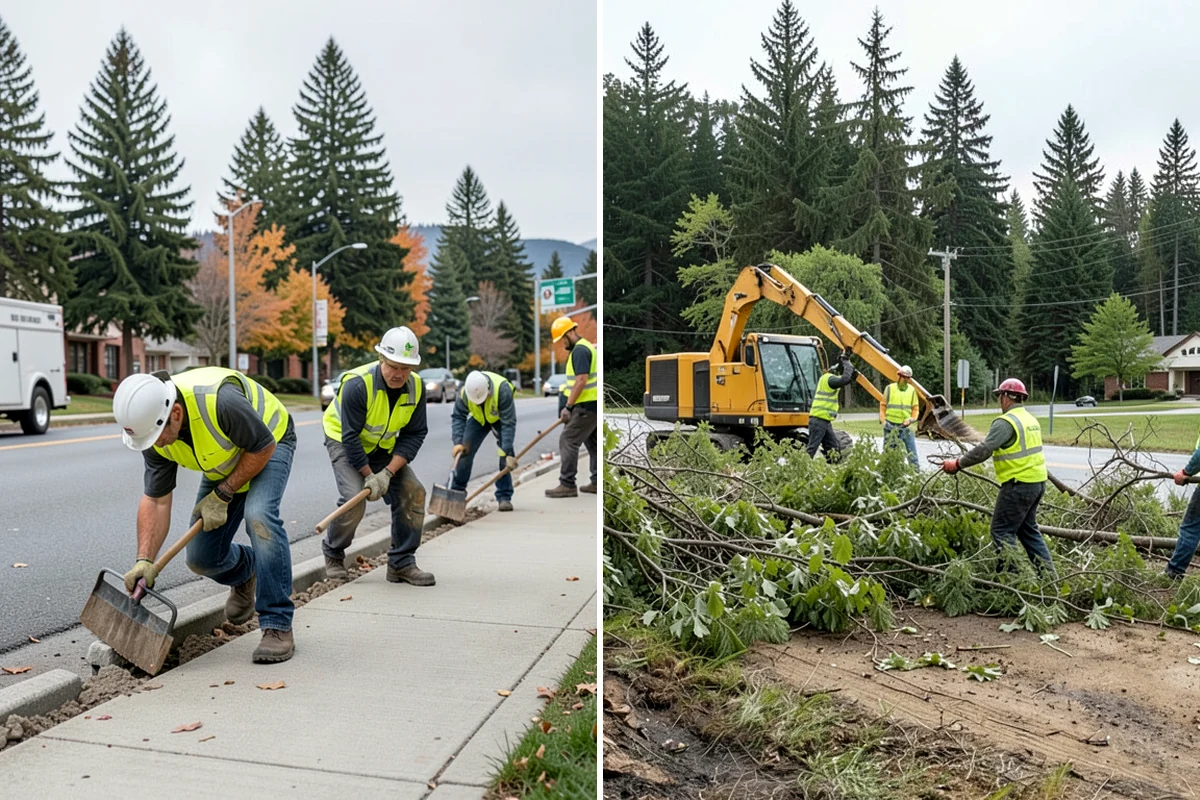 Municipal Bark Installation in Normandy Park, King County, WA - We measure beds and confirm bark type, color, and target depth