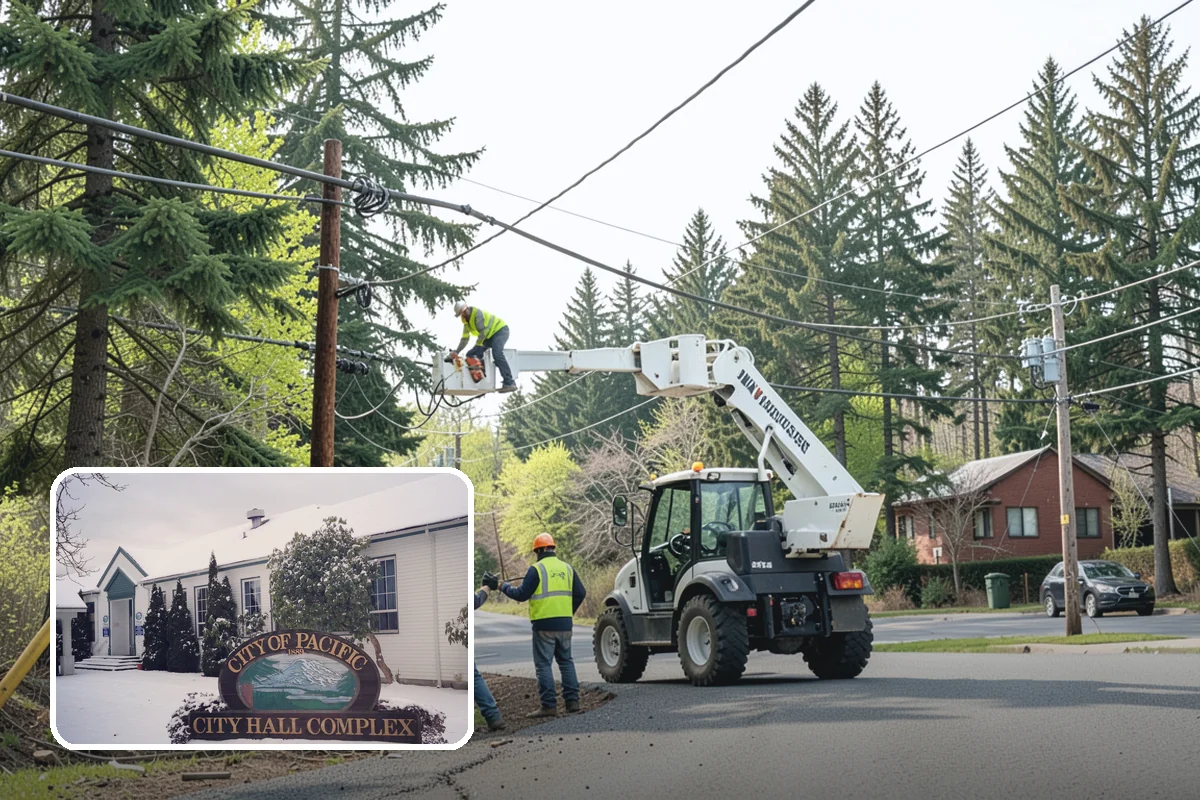 Municipal Bark Installation in Pacific, King County, WA - Uniform bark depth improves the appearance of public landscapes
