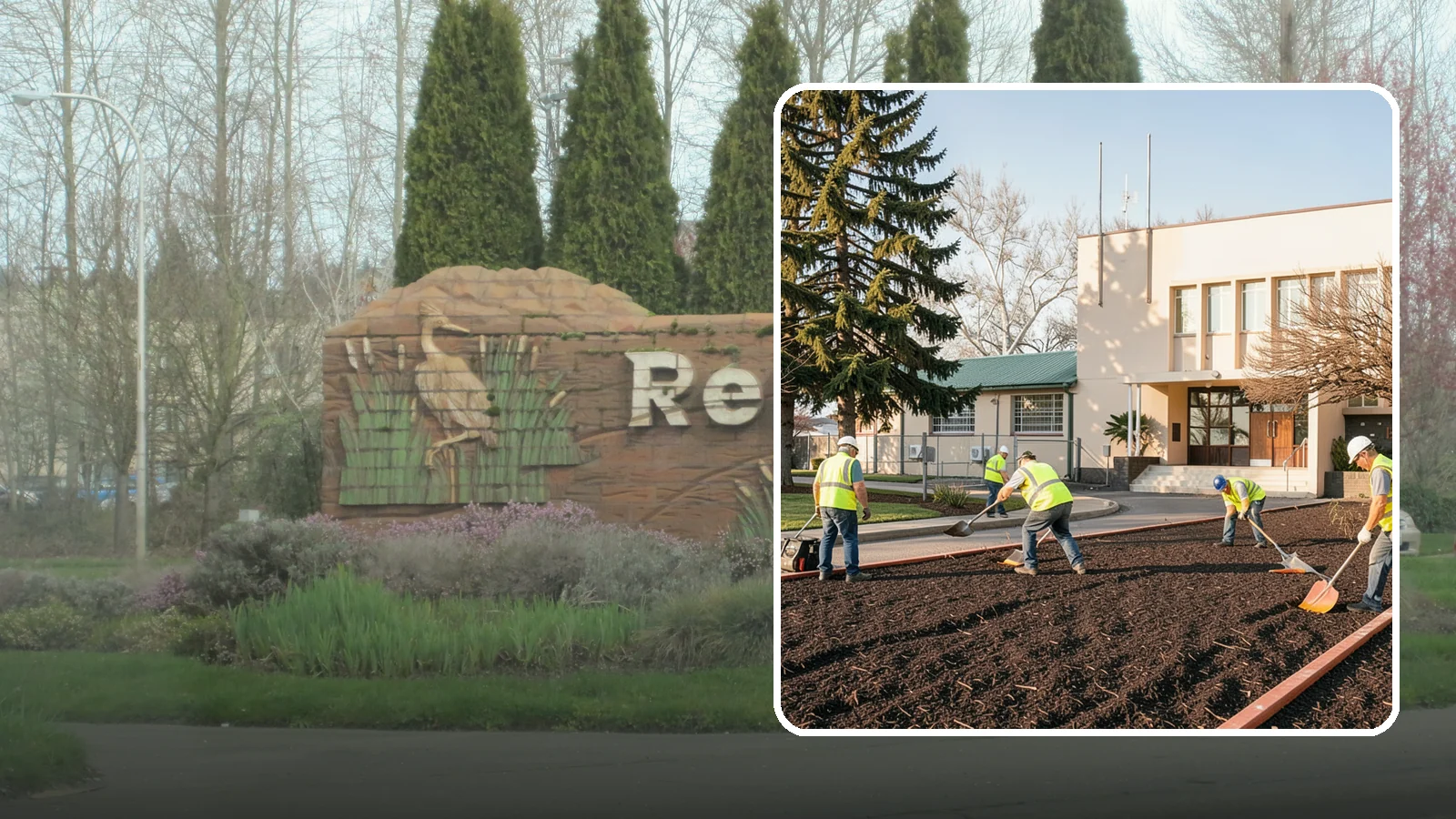 Municipal Bark Installation in Renton, King County, WA - We supply and install fresh bark across public beds, medians, and park landscapes to suppress weeds and refresh appearance for...