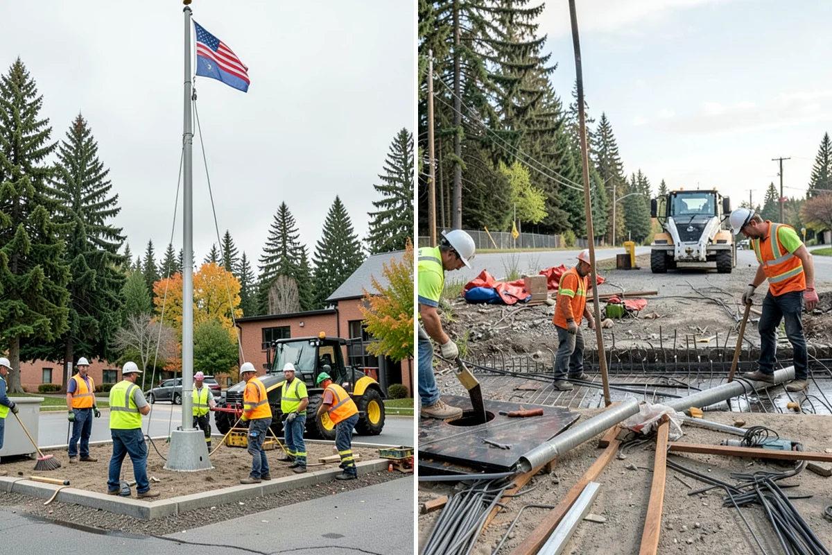 Municipal Bark Installation in Seattle, King County, WA - We measure beds and confirm bark type, color, and target depth