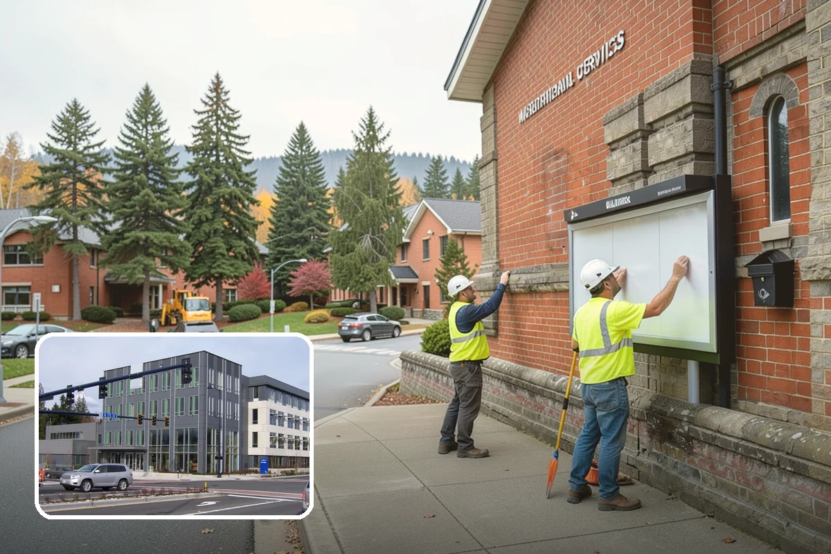 Municipal Bark Installation in Shoreline, King County, WA - Uniform bark depth improves the appearance of public landscapes