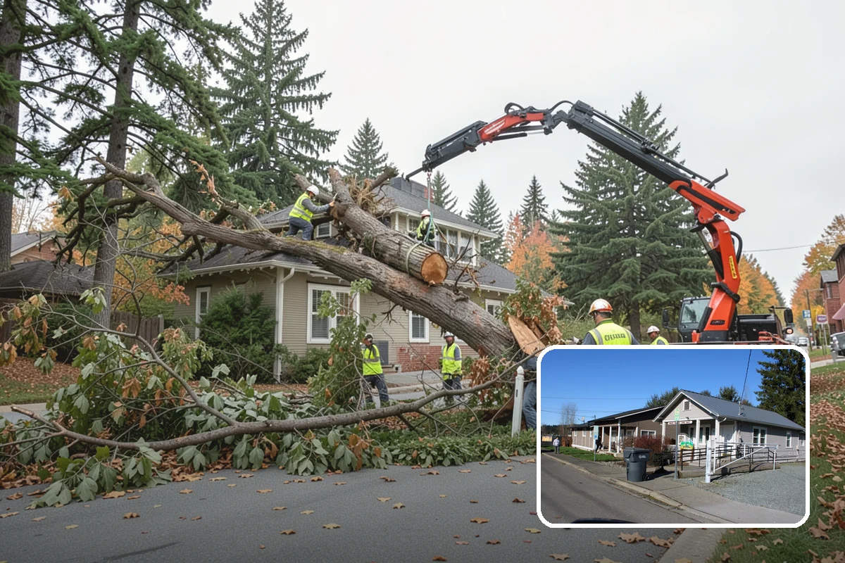 Municipal Bark Installation in South Prairie, Pierce County, WA - Uniform bark depth improves the appearance of public landscapes