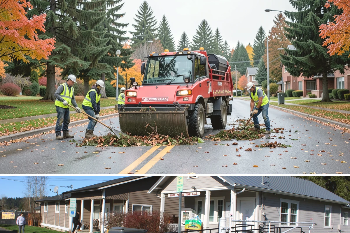 Municipal Bark Installation in South Prairie, Pierce County, WA - Bark is best applied in spring to suppress the season's weed growth, with fall touch-ups keeping beds tidy through winter.