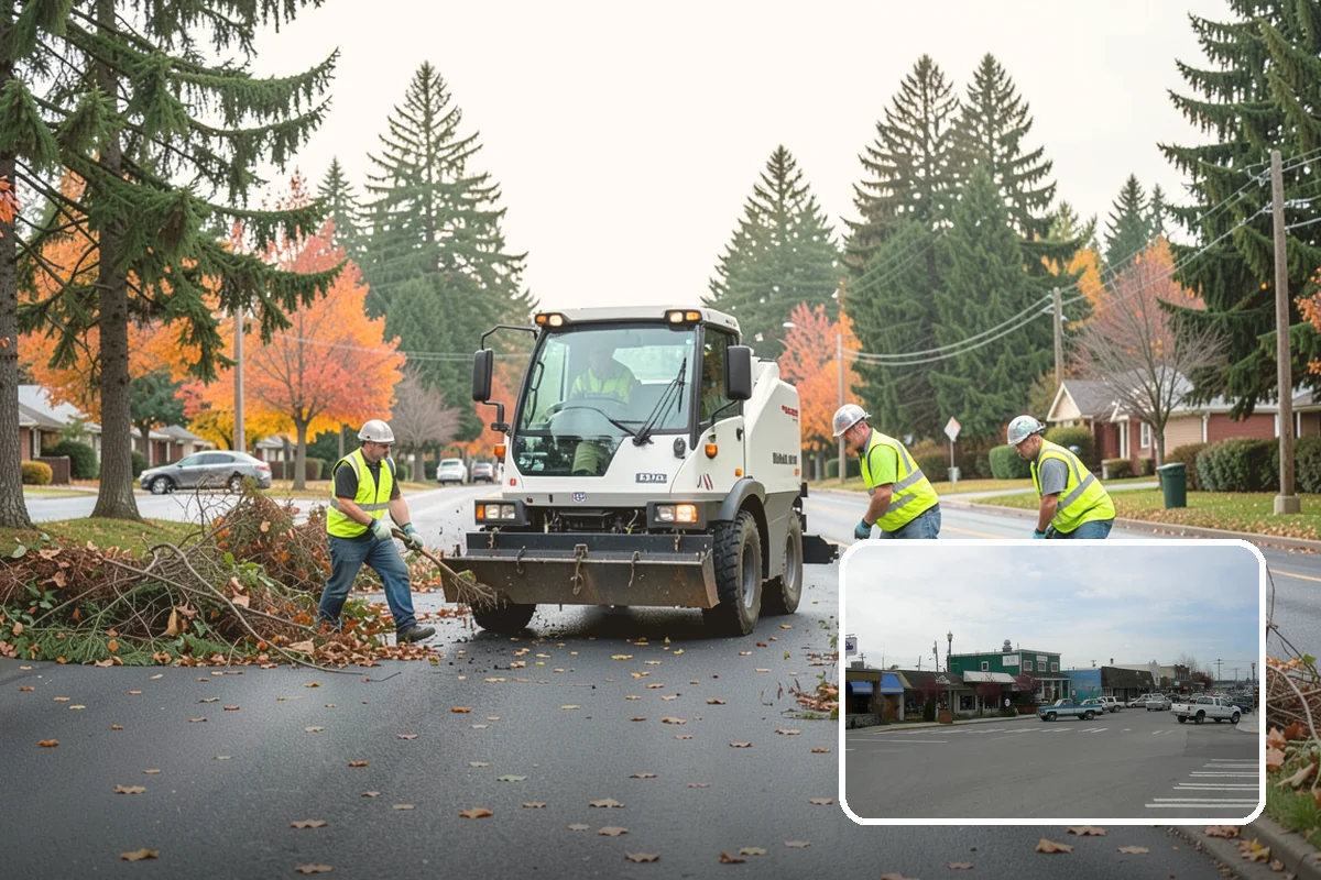 Municipal Bark Installation in Stanwood, Snohomish County, WA - Uniform bark depth improves the appearance of public landscapes
