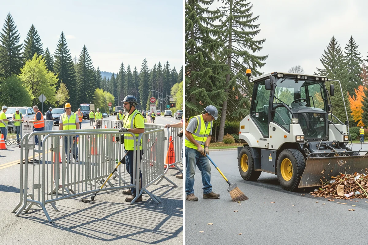 Municipal Bark Installation in Stanwood, Snohomish County, WA - We measure beds and confirm bark type, color, and target depth