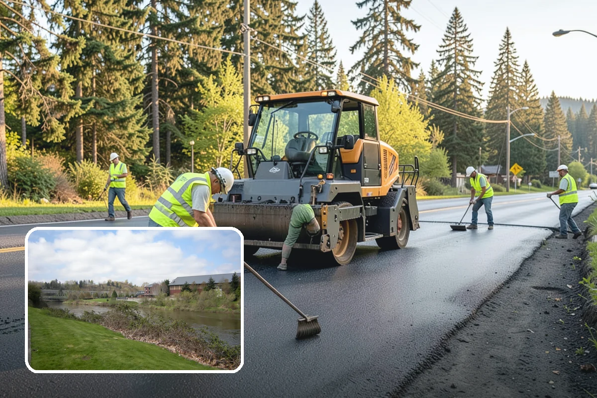 Municipal Bark Installation in Tukwila, King County, WA - Uniform bark depth improves the appearance of public landscapes
