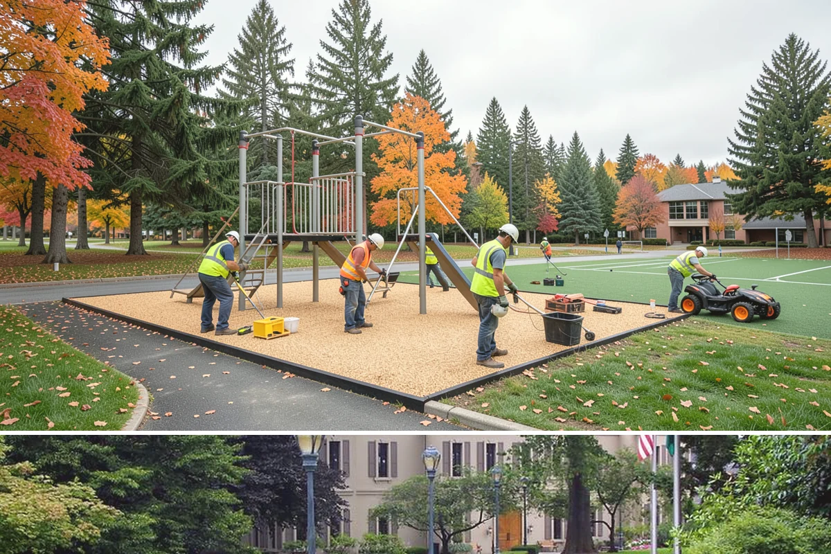 Municipal Bark Installation in Woodinville, King County, WA - Bark is best applied in spring to suppress the season's weed growth, with fall touch-ups keeping beds tidy through winter.