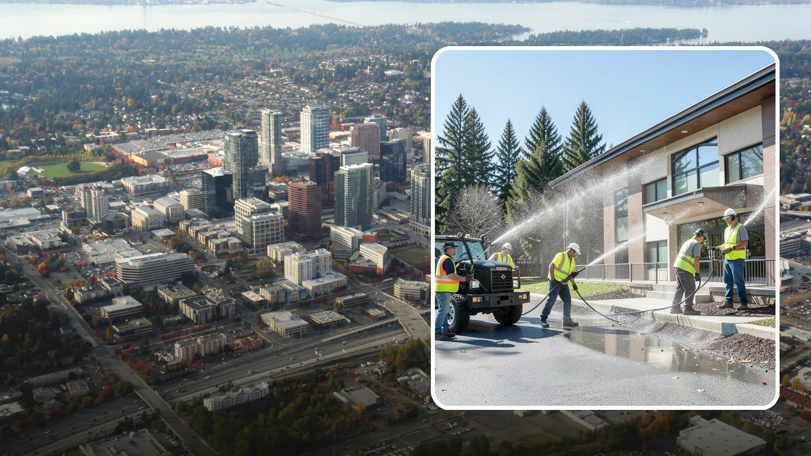 Municipal Building Washing in Bellevue, King County, WA - We wash public building exteriors to remove mildew, algae, and grime using safe methods for Western Washington civic facilities.