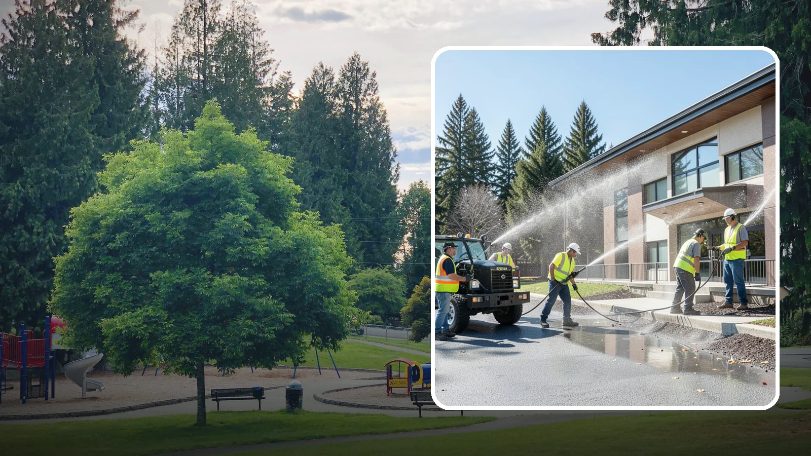 Municipal Building Washing in Bonney Lake, Pierce County, WA - We wash public building exteriors to remove mildew, algae, and grime using safe methods for Western Washington civic facilities.
