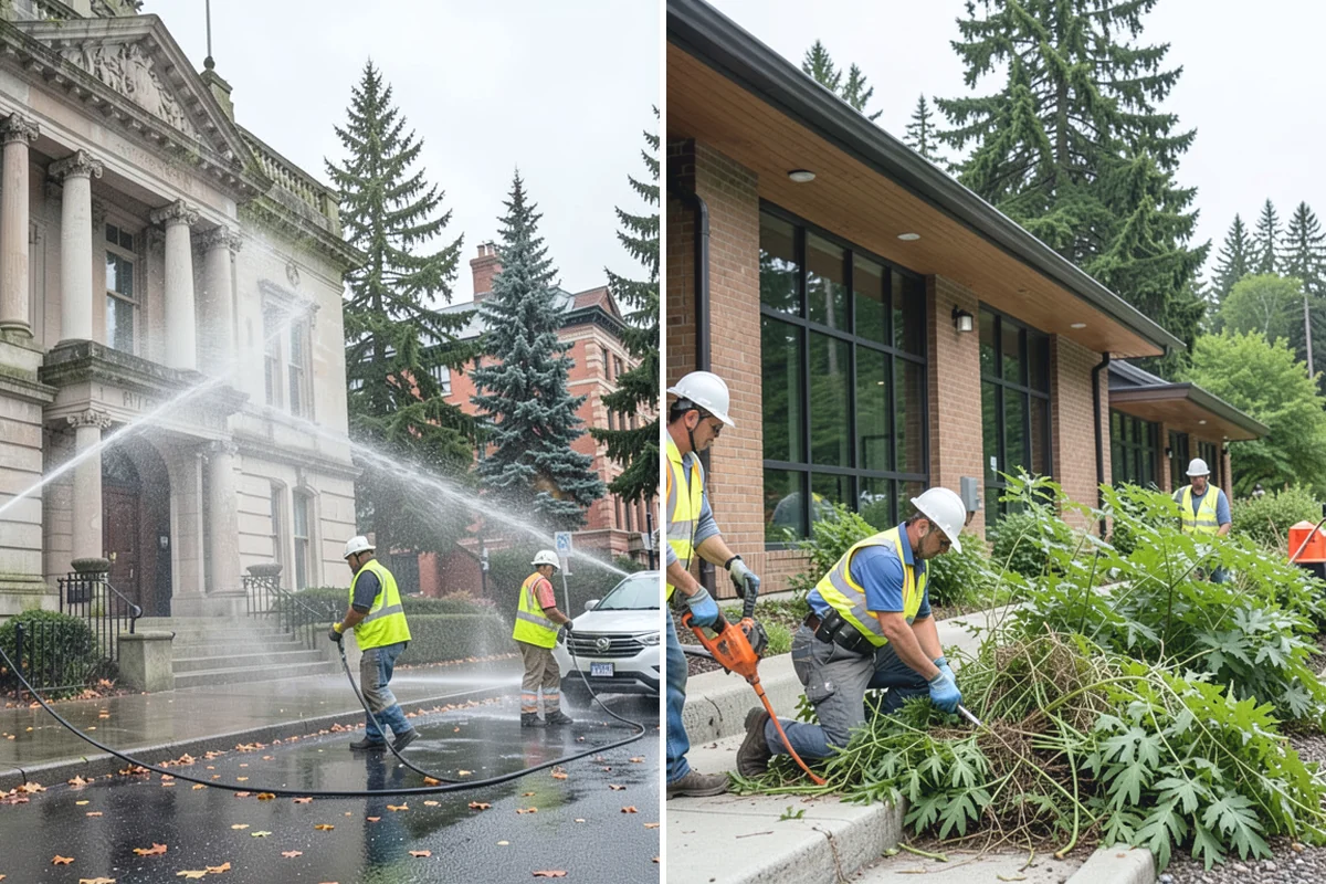 Municipal Building Washing in Des Moines, King County, WA - We evaluate substrates and select appropriate cleaning methods