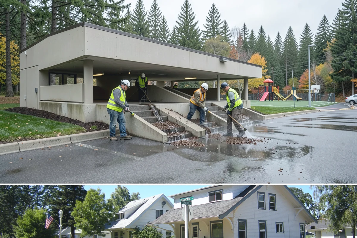 Municipal Building Washing in DuPont, Pierce County, WA - Building washing is best performed in the drier months from late spring through early fall, when surfaces dry and treatments work...