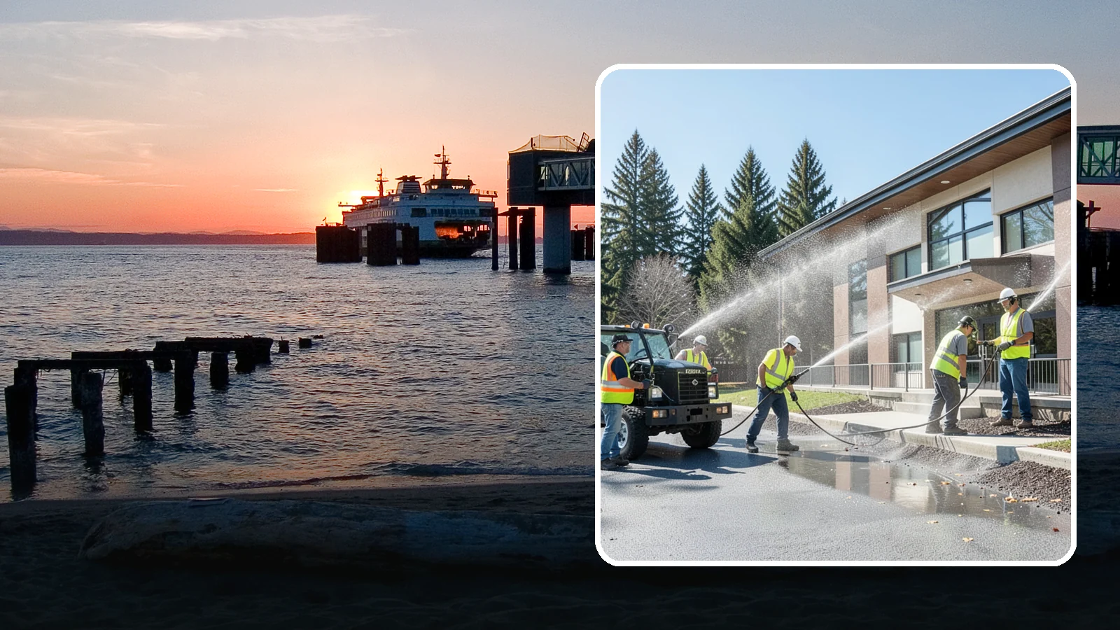 Municipal Building Washing in Edmonds, Snohomish County, WA - We wash public building exteriors to remove mildew, algae, and grime using safe methods for Western Washington civic facilities.