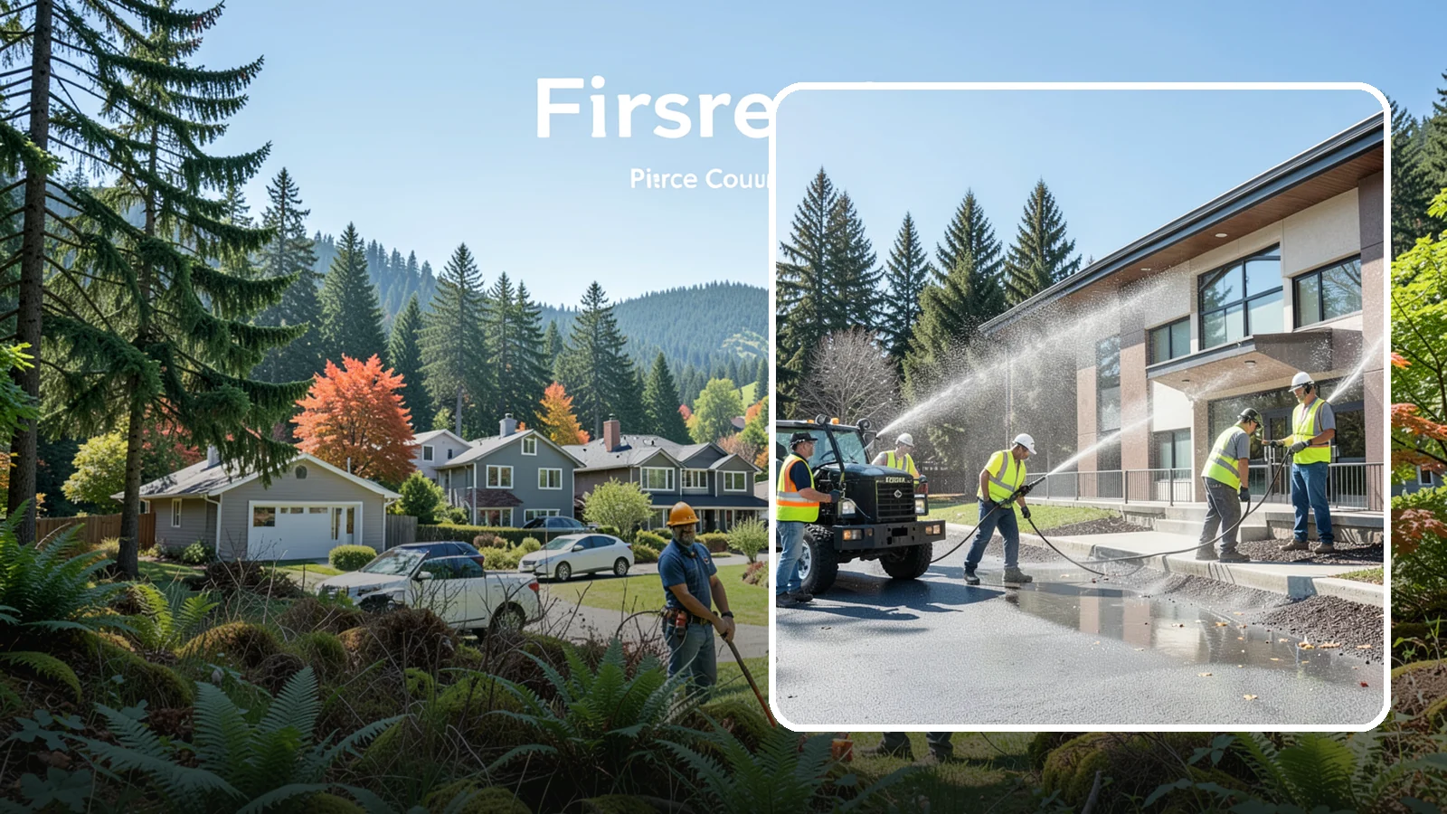 Municipal Building Washing in Fircrest, Pierce County, WA - We wash public building exteriors to remove mildew, algae, and grime using safe methods for Western Washington civic facilities.