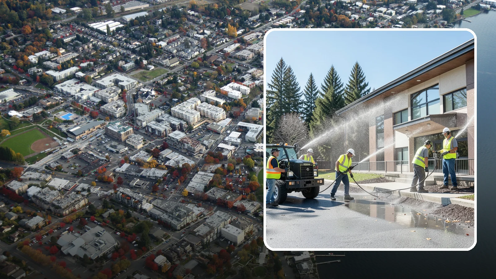 Municipal Building Washing in Kirkland, King County, WA - We wash public building exteriors to remove mildew, algae, and grime using safe methods for Western Washington civic facilities.