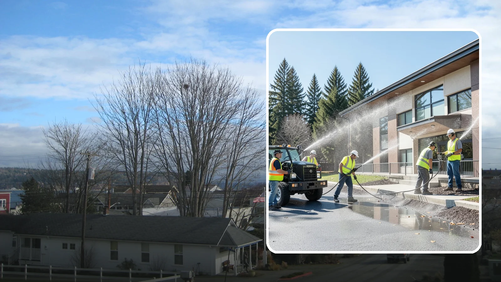 Municipal Building Washing in Langley, Island County, WA - We wash public building exteriors to remove mildew, algae, and grime using safe methods for Western Washington civic facilities.
