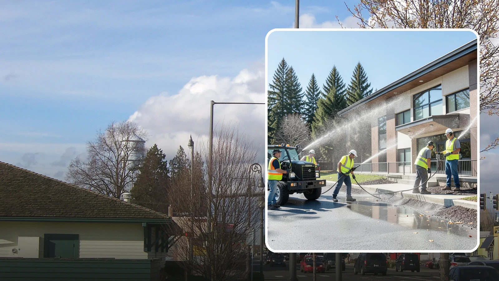 Municipal Building Washing in Marysville, Snohomish County, WA - We wash public building exteriors to remove mildew, algae, and grime using safe methods for Western Washington civic facilities.