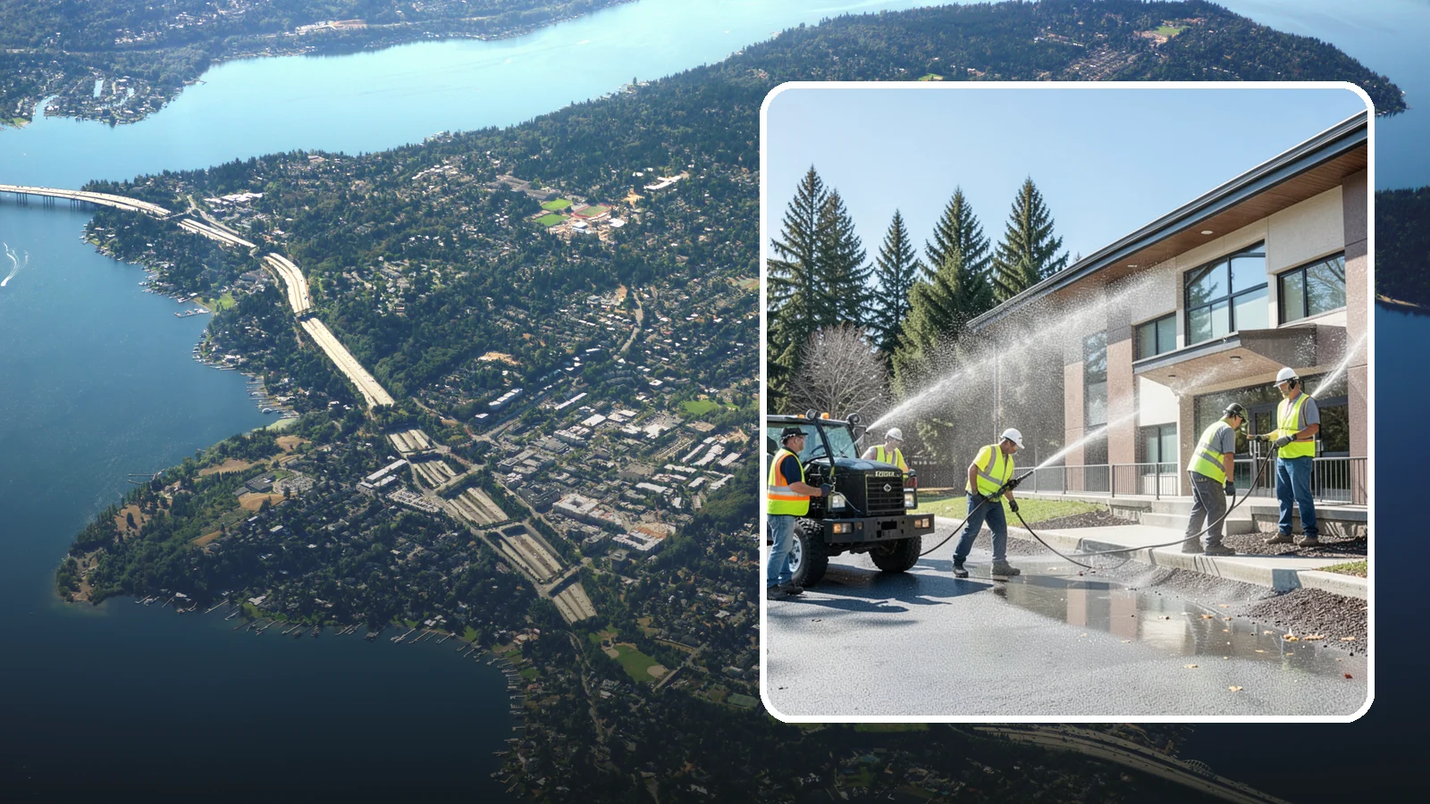 Municipal Building Washing in Mercer Island, King County, WA - We wash public building exteriors to remove mildew, algae, and grime using safe methods for Western Washington civic facilities.