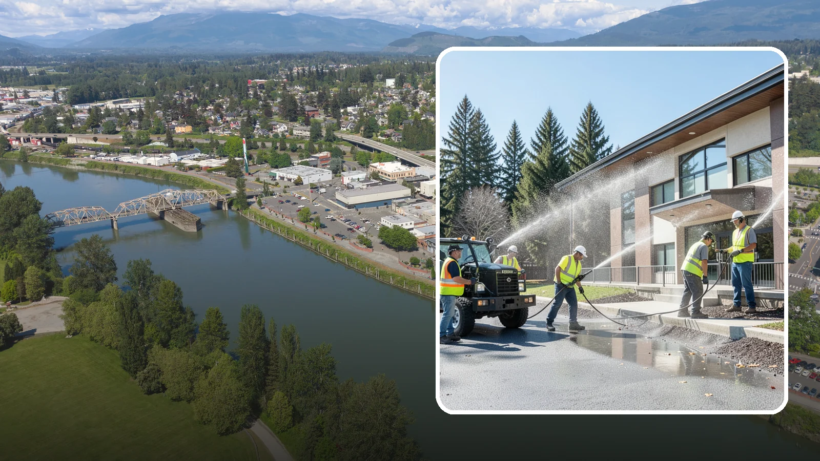 Municipal Building Washing in Mount Vernon, Skagit County, WA - We wash public building exteriors to remove mildew, algae, and grime using safe methods for Western Washington civic facilities.