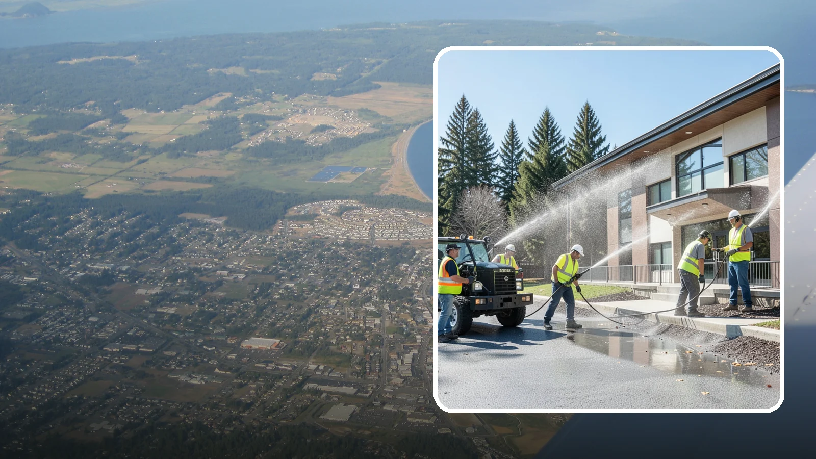 Municipal Building Washing in Oak Harbor, Island County, WA - We wash public building exteriors to remove mildew, algae, and grime using safe methods for Western Washington civic facilities.