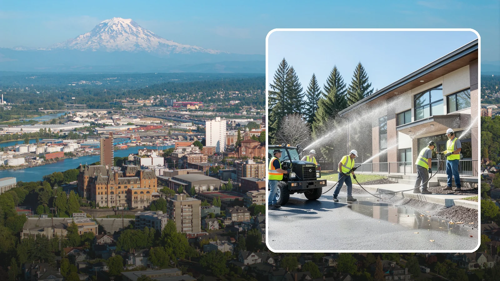 Municipal Building Washing in Tacoma, Pierce County, WA - We wash public building exteriors to remove mildew, algae, and grime using safe methods for Western Washington civic facilities.