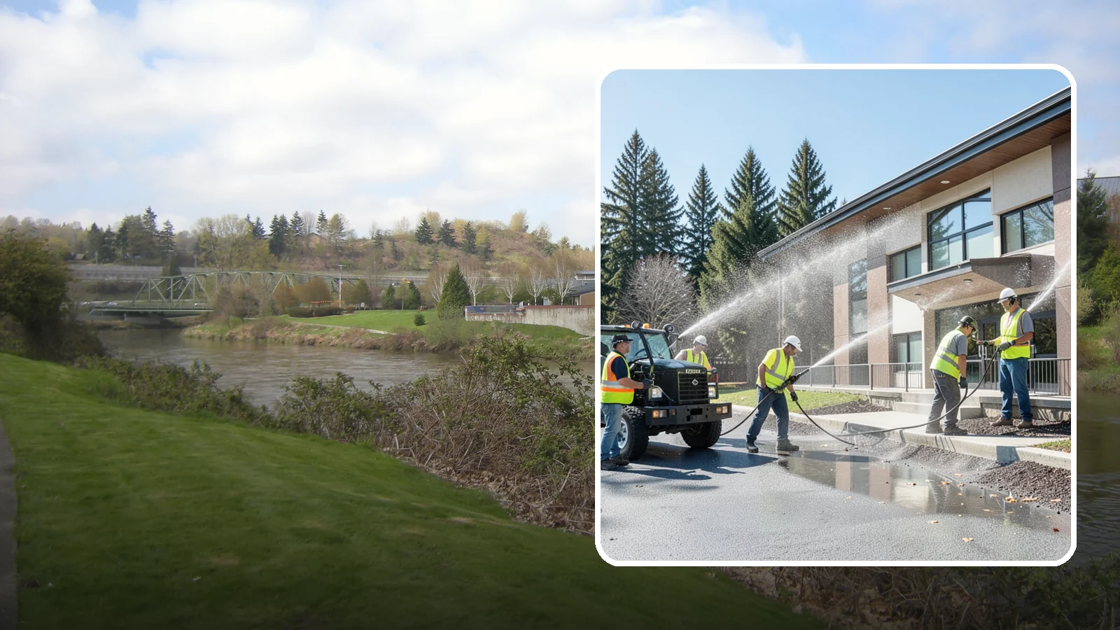 Municipal Building Washing in Tukwila, King County, WA - We wash public building exteriors to remove mildew, algae, and grime using safe methods for Western Washington civic facilities.