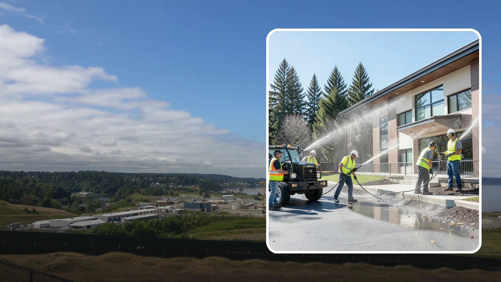 Municipal Building Washing in University Place, Pierce County, WA - We wash public building exteriors to remove mildew, algae, and grime using safe methods for Western Washington civic facilities.