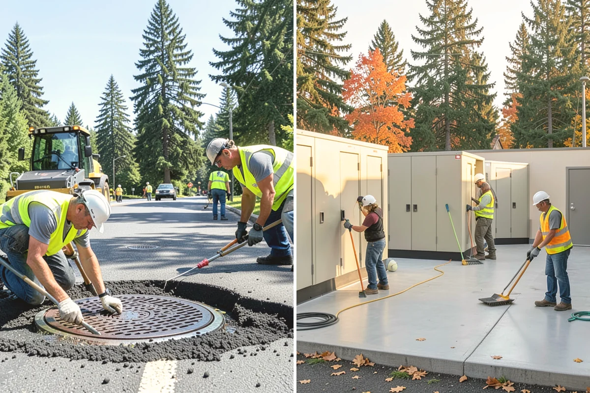 Municipal Building Washing in Yarrow Point, King County, WA - We evaluate substrates and select appropriate cleaning methods