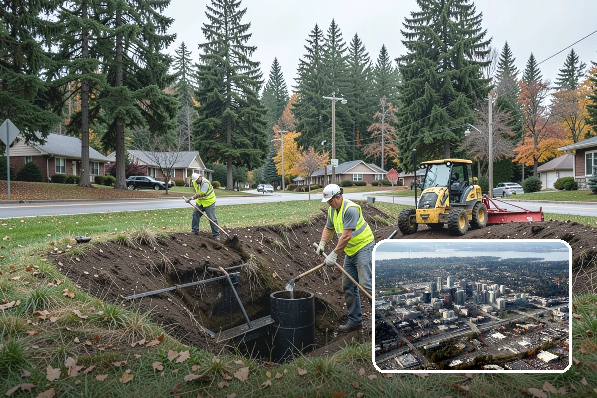 Municipal Concrete Repair in Bellevue, King County, WA - Reduces trip-and-fall liability on public rights-of-way
