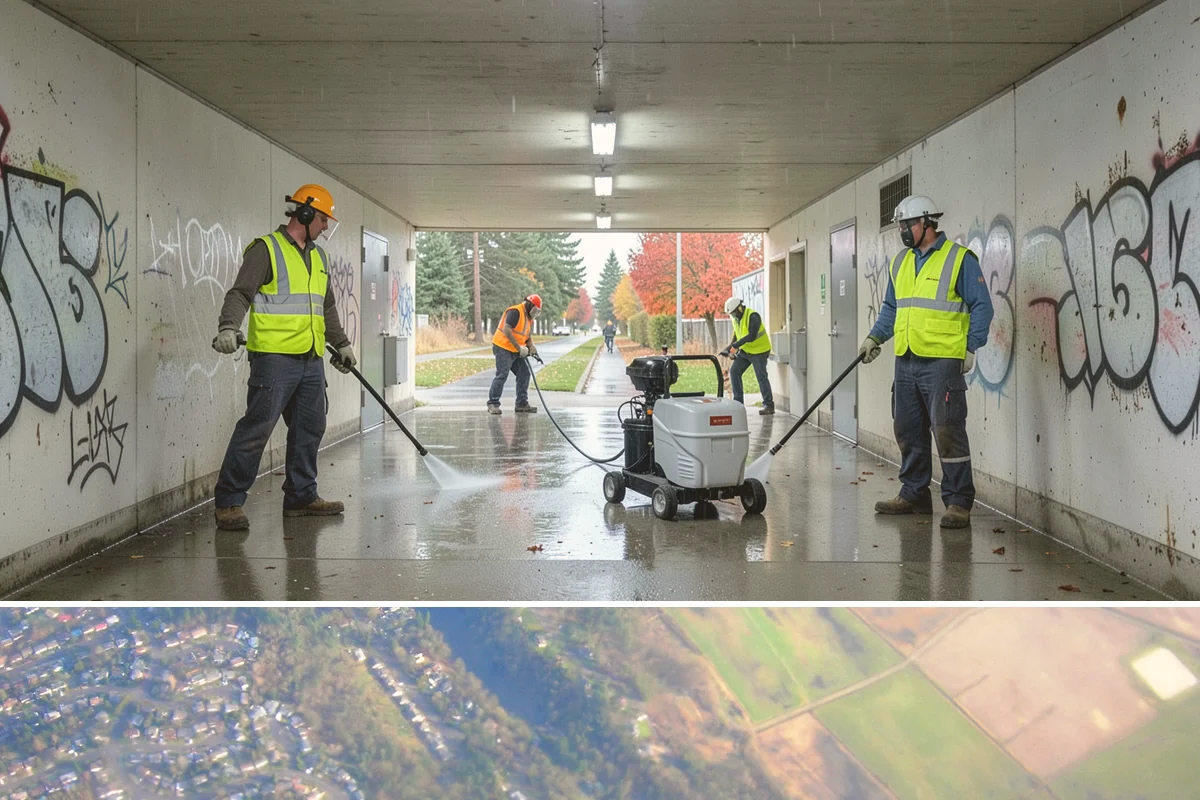 Municipal Court Facility Maintenance in Algona, King County, WA - Entry landscapes are refreshed each spring, while leaf and slip-hazard control take priority through the wet fall months.