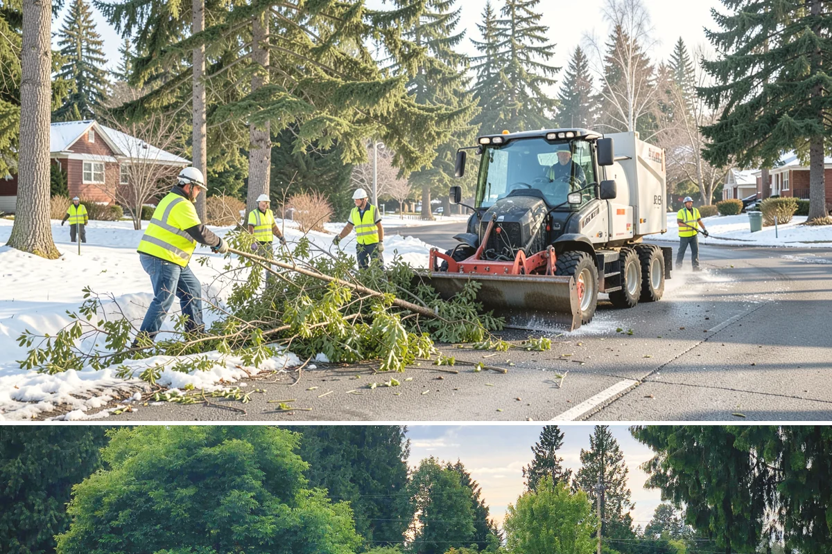 Municipal Court Facility Maintenance in Bonney Lake, Pierce County, WA - Entry landscapes are refreshed each spring, while leaf and slip-hazard control take priority through the wet fall months.