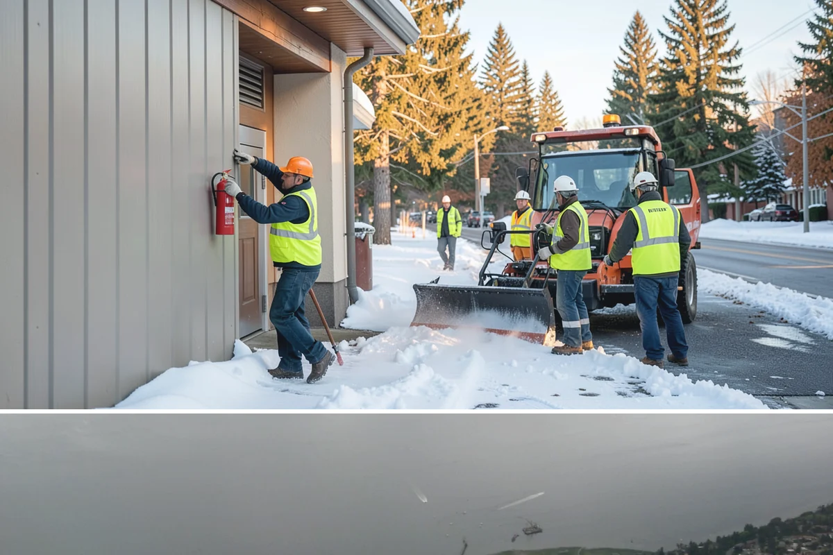 Municipal Court Facility Maintenance in Des Moines, King County, WA - Entry landscapes are refreshed each spring, while leaf and slip-hazard control take priority through the wet fall months.