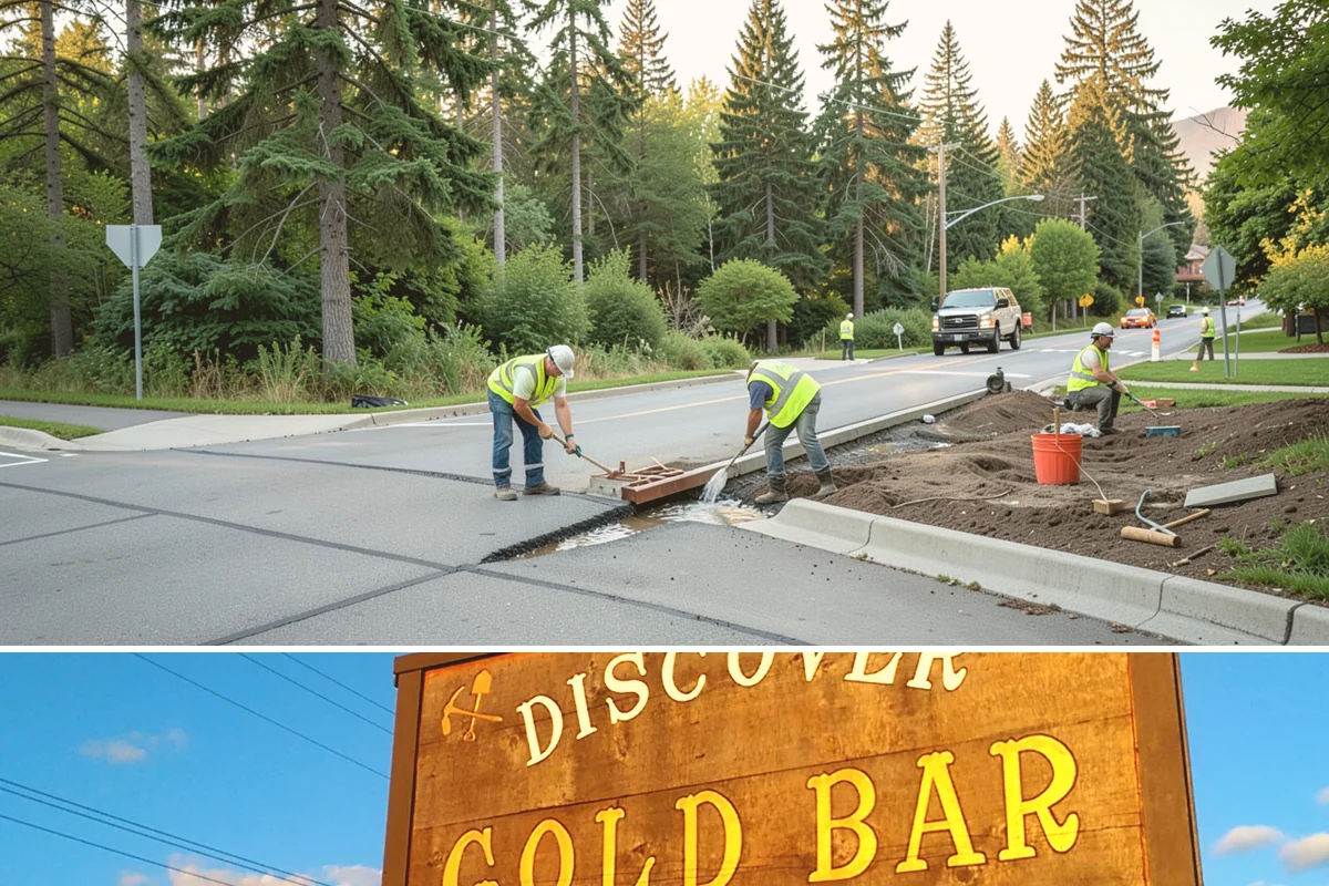 Municipal Court Facility Maintenance in Gold Bar, Snohomish County, WA - Entry landscapes are refreshed each spring, while leaf and slip-hazard control take priority through the wet fall months.