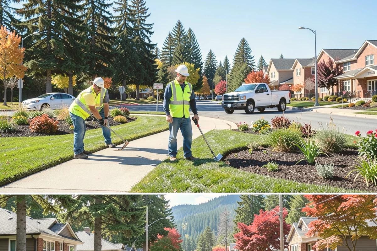Municipal Court Facility Maintenance in Hunts Point, King County, WA - Entry landscapes are refreshed each spring, while leaf and slip-hazard control take priority through the wet fall months.