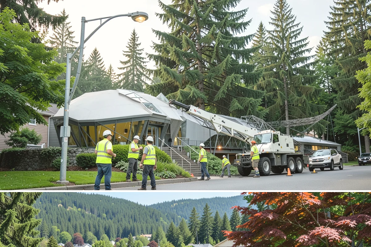 Municipal Court Facility Maintenance in Index, Snohomish County, WA - Entry landscapes are refreshed each spring, while leaf and slip-hazard control take priority through the wet fall months.