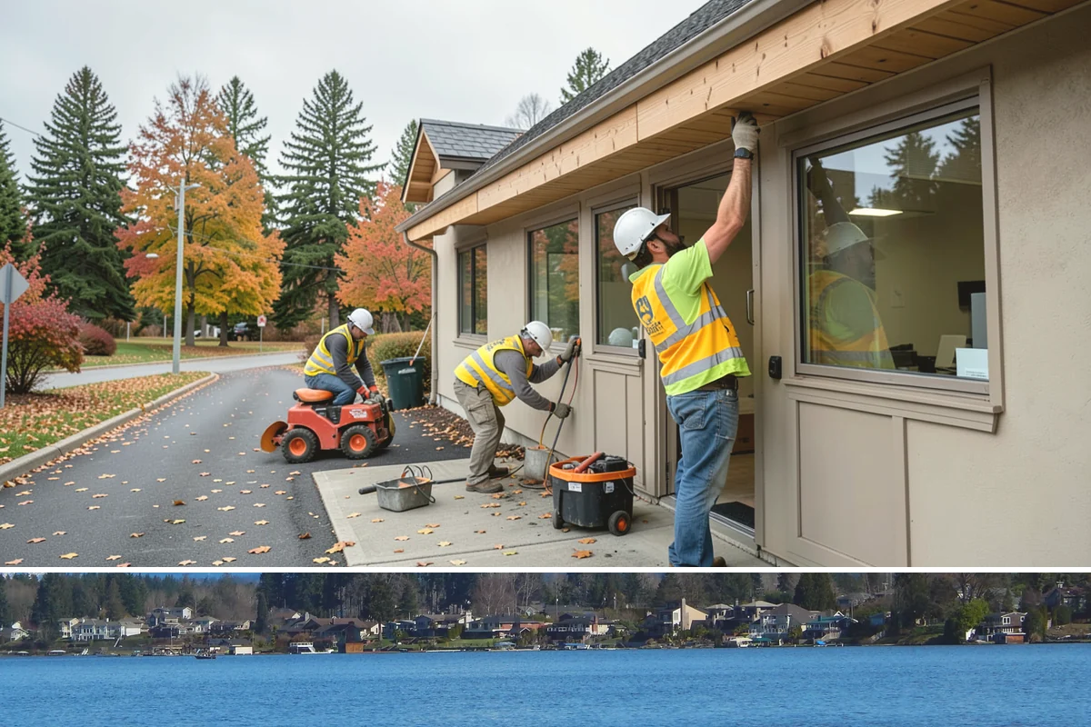 Municipal Court Facility Maintenance in Lake Stevens, Snohomish County, WA - Entry landscapes are refreshed each spring, while leaf and slip-hazard control take priority through the wet fall months.