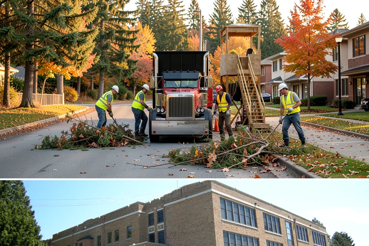 Municipal Court Facility Maintenance in Maple Valley, King County, WA - Entry landscapes are refreshed each spring, while leaf and slip-hazard control take priority through the wet fall months.