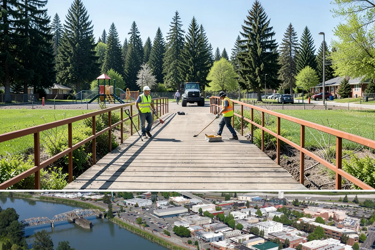 Municipal Court Facility Maintenance in Mount Vernon, Skagit County, WA - Entry landscapes are refreshed each spring, while leaf and slip-hazard control take priority through the wet fall months.