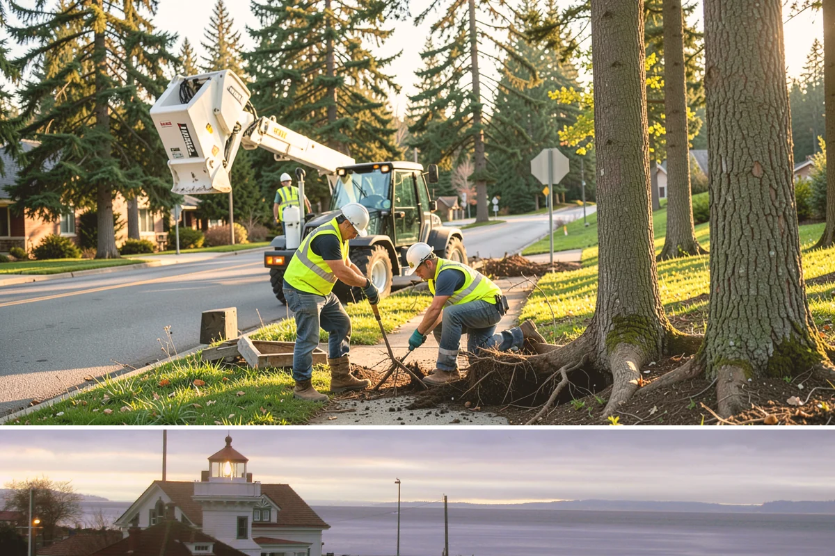 Municipal Court Facility Maintenance in Mukilteo, Snohomish County, WA - Entry landscapes are refreshed each spring, while leaf and slip-hazard control take priority through the wet fall months.