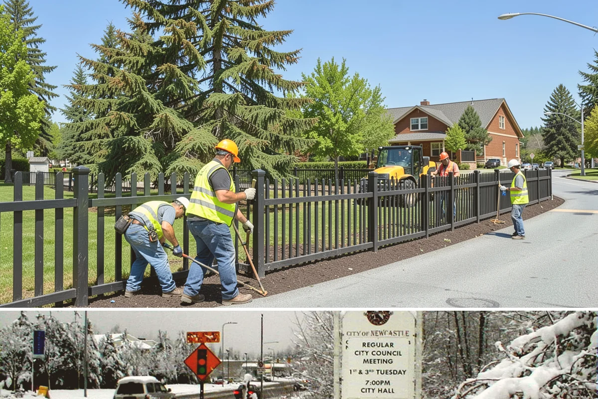 Municipal Court Facility Maintenance in Newcastle, King County, WA - Entry landscapes are refreshed each spring, while leaf and slip-hazard control take priority through the wet fall months.