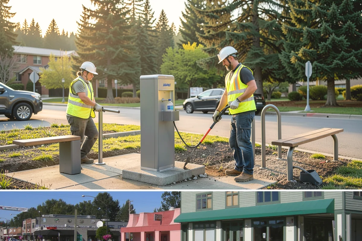 Municipal Court Facility Maintenance in Snoqualmie, King County, WA - Entry landscapes are refreshed each spring, while leaf and slip-hazard control take priority through the wet fall months.