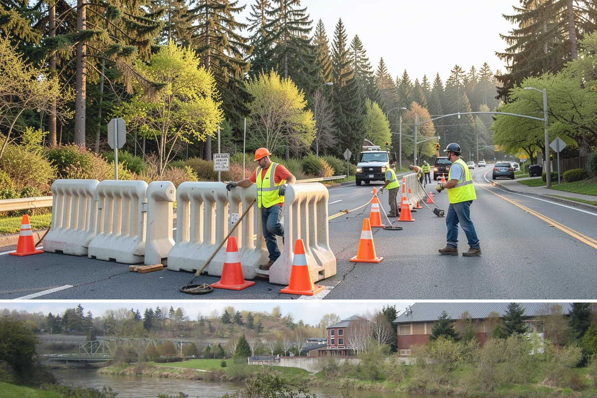 Municipal Court Facility Maintenance in Tukwila, King County, WA - Entry landscapes are refreshed each spring, while leaf and slip-hazard control take priority through the wet fall months.