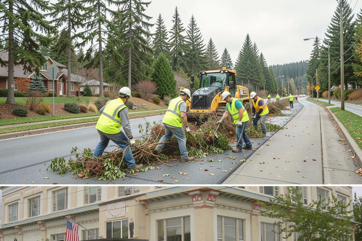 Municipal Curb & Gutter in Anacortes, Skagit County, WA - Warm, dry months ensure curb concrete cures to strength before exposure to standing water and traffic.
