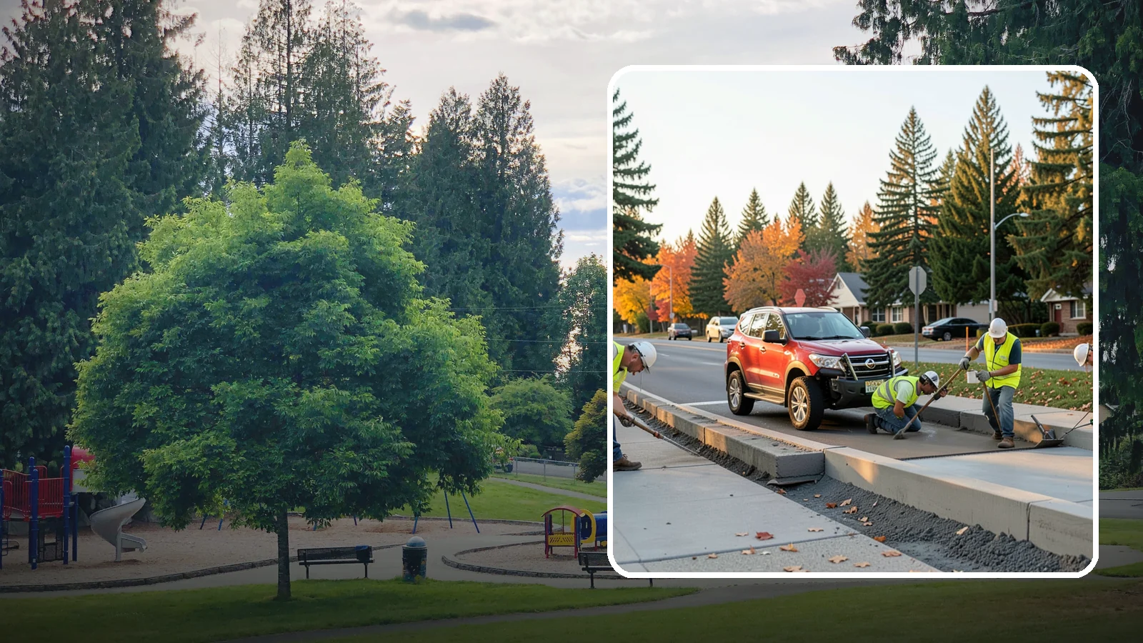 Municipal Curb & Gutter in Bonney Lake, Pierce County, WA - Install and replace curb and gutter that channels stormwater and defines roadway edges to jurisdiction standards.