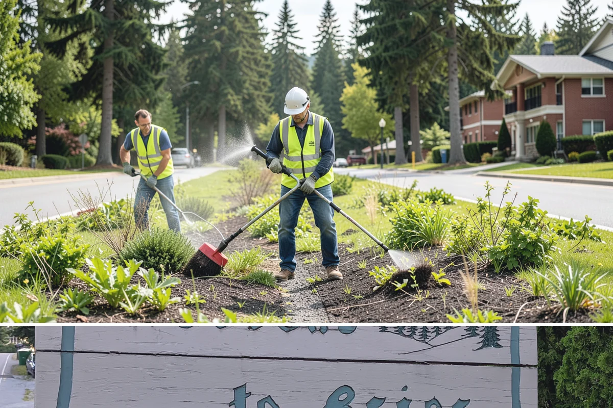 Municipal Curb & Gutter in Brier, Snohomish County, WA - Warm, dry months ensure curb concrete cures to strength before exposure to standing water and traffic.