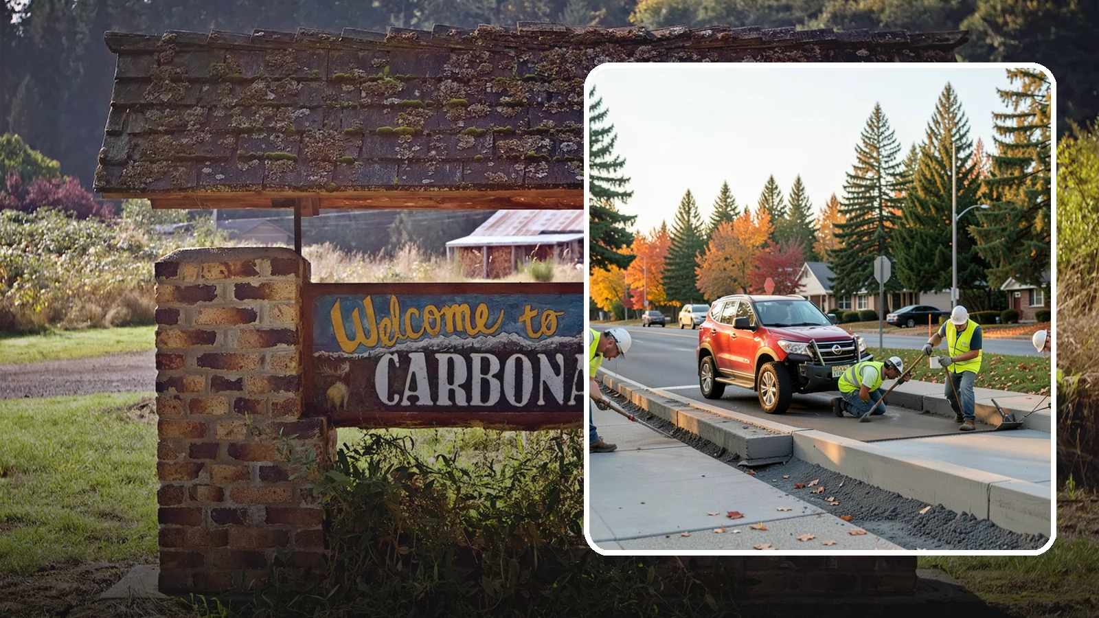 Municipal Curb & Gutter in Carbonado, Pierce County, WA - Install and replace curb and gutter that channels stormwater and defines roadway edges to jurisdiction standards.