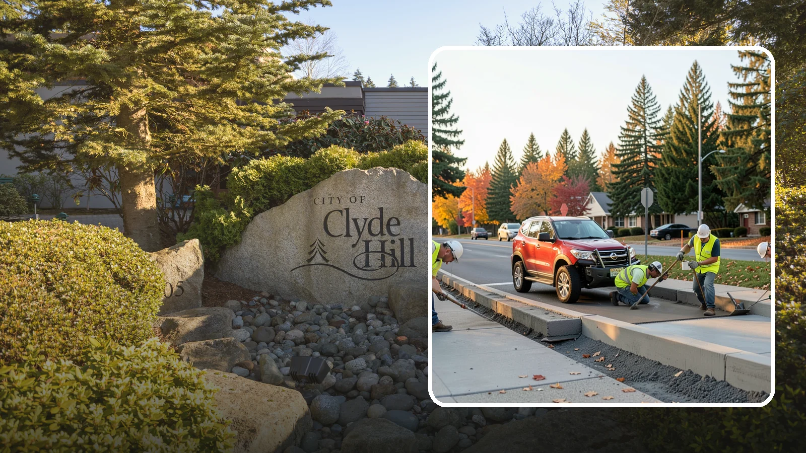 Municipal Curb & Gutter in Clyde Hill, King County, WA - Install and replace curb and gutter that channels stormwater and defines roadway edges to jurisdiction standards.
