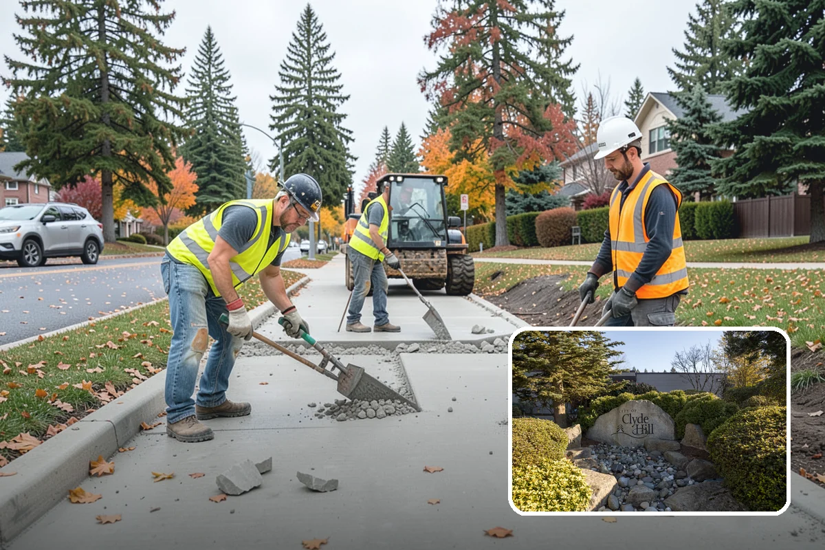 Municipal Curb & Gutter in Clyde Hill, King County, WA - Restores proper stormwater flowline and protects pavement edges