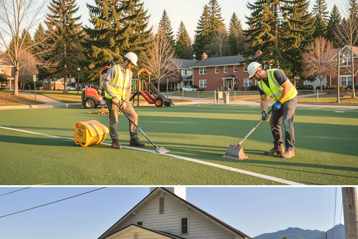 Municipal Curb & Gutter in Concrete, Skagit County, WA - Warm, dry months ensure curb concrete cures to strength before exposure to standing water and traffic.